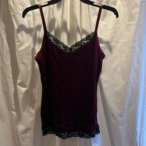 Dark plum velvet tank top